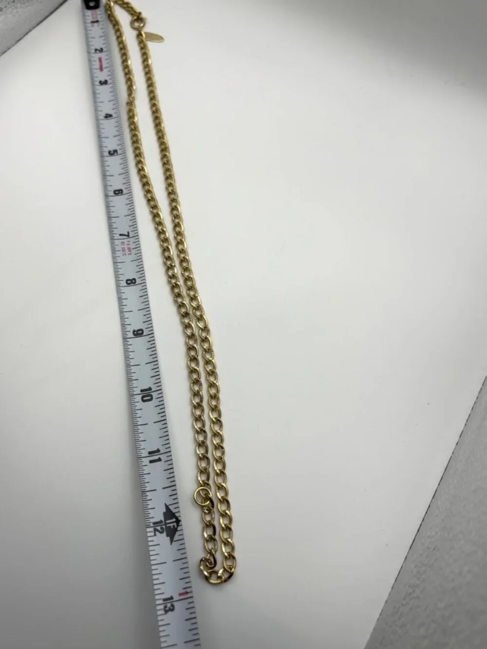 Vintage Whiting & Davis Gold Tone Textured Curb Link Chain Necklace 26 in